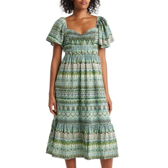 NSR Dresses & Skirts - NEW NSR Delphine Tiered Green Dress Size S